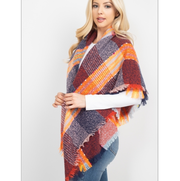 Plaid Blanket Scarf - Picture 4 of 8